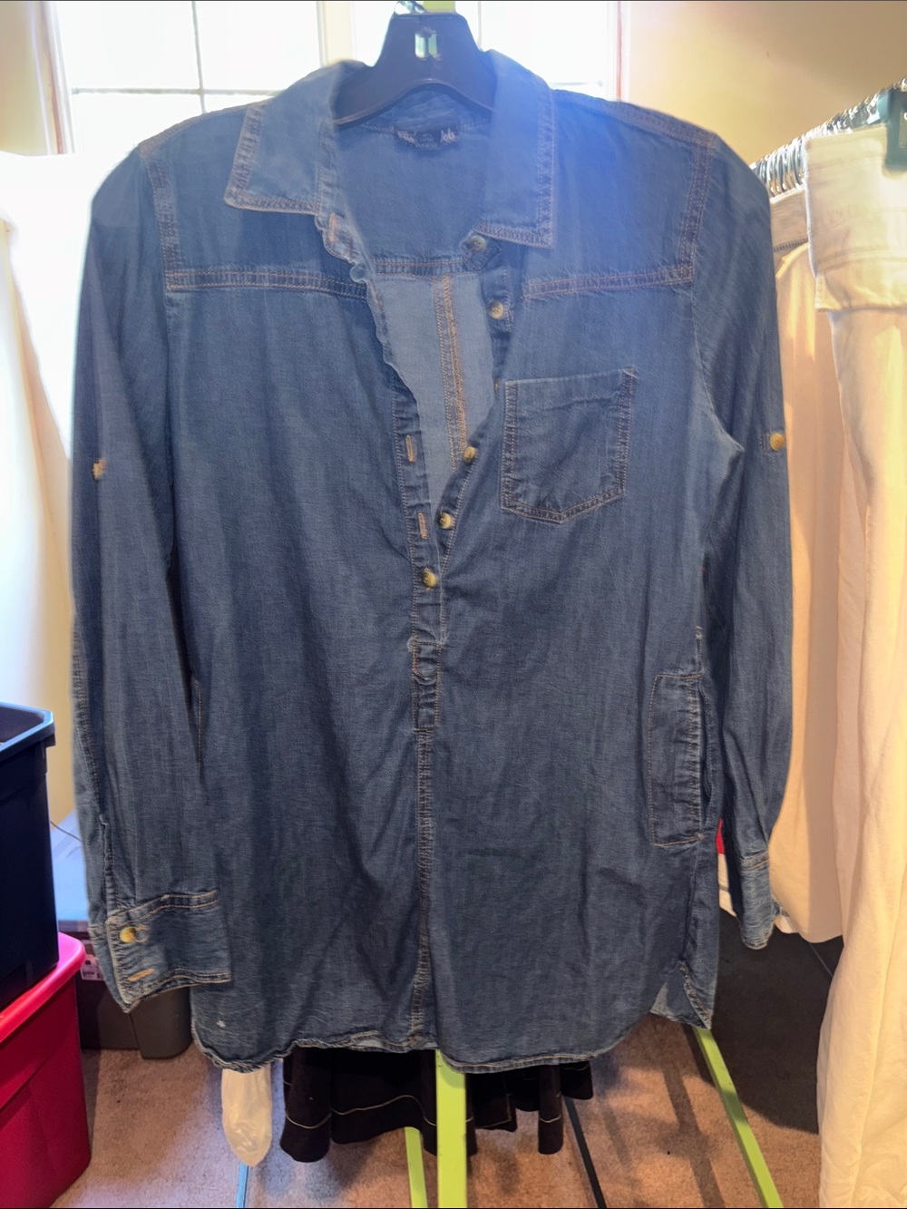 Women’s Lightweight Denim Button-Down Shirt - Blue